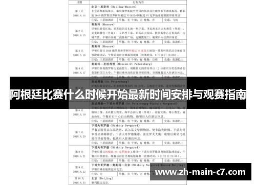 阿根廷比赛什么时候开始最新时间安排与观赛指南 阿根廷比赛什么时候开始最新时间安排与观赛指南